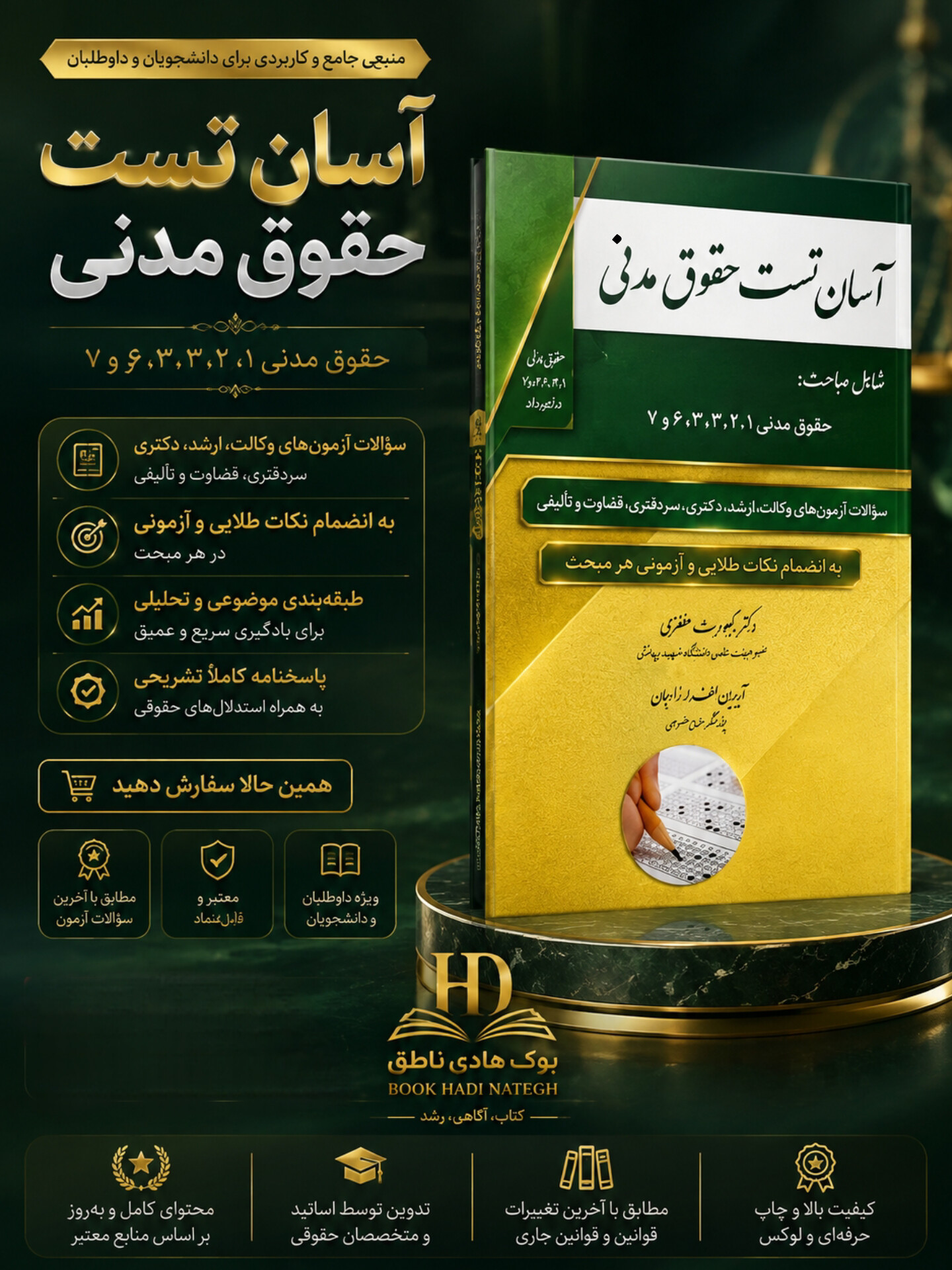 آسان تست حقوق مدنی رضا کریمی منفردآیدین لطف الله ازادگان